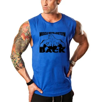 Спортивная одежда Muscleguys Летняя хлопчатобумажная рубашка без рукавов для бодибилдинга, майка для фитнеса, мужская майка Muscle Fit