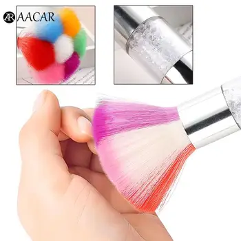 Средство для чистки УФ-гель-лака Rainbow Nail Art Dust Brush Акриловая Мягкая блестящая пудра для снятия макияжа Кисти для маникюра Инструменты