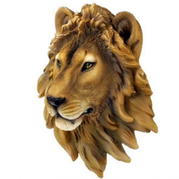Украшение стен, Винный погреб, скульптура с имитацией Головы Льва, Креативный декор, настенная статуя с головой зверя из смолы