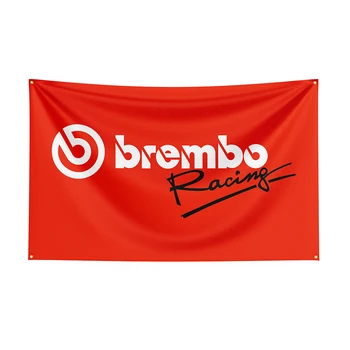 Флаг Brembos 90x150 см из полиэстера, украшенный Раклингом, Автомобильный Баннер для декора 1