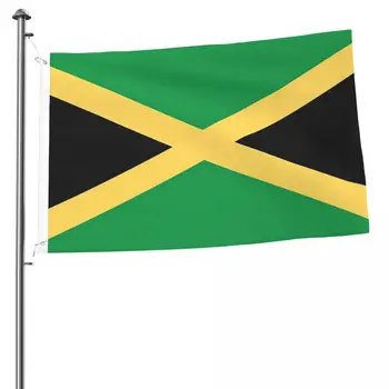 Флаг Ямайки, Садовый флаг, Латунные втулки, флаг 2x3 фута, Двусторонний флаг