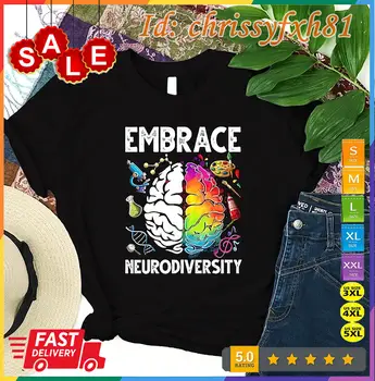 Футболка Embrace Neurodiversity, рубашка Neurodiversity, рубашка для мамы с аутизмом, аутизм... длинные рукава
