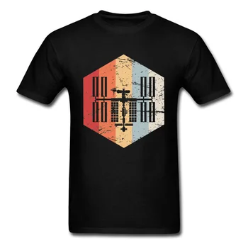 Черная футболка с принтом, горячая распродажа мужских футболок в стиле ретро, Международная космическая станция, фитнес, Летние топы для жены, футболка Peace