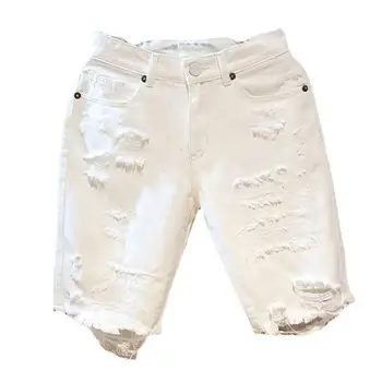 Шорты длиной до колена, прямые, с рваными отверстиями, свободные, с множеством карманов, в тон летним шортам в стиле хип-хоп, мужская одежда