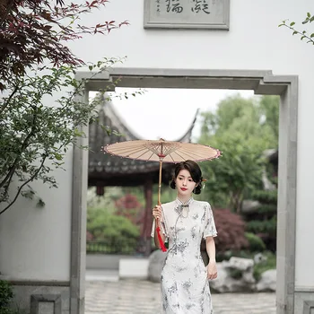 Элегантный Летний современный Чонсам, кружевная мода с большими размахами, элегантная фотография, Повседневное вечернее платье в китайском стиле Ципао для женщин