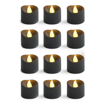 Электронная беспламенная свеча желаний Из черного пластика, подходящая для украшения праздника, тематической вечеринки