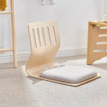 Японский дизайн стула Домашняя мебель для гостиной Kotatsu Настольный стул Tatami Zaisu Напольный стул без ножек с черной отделкой