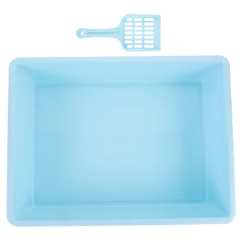 Ящик для кошачьего туалета, совок, контейнер для чистки кошачьих какашек, домашнее синее (небольшого размера), переносное судно