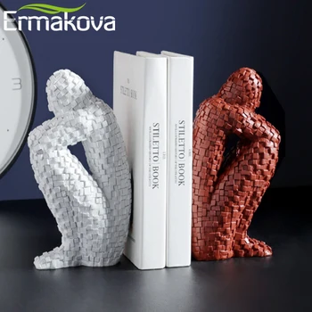 ERMAKOVA Скандинавский декор для дома, скульптура из смолы, Книжная полка, Статуя персонажа, подставки для книг, мебель для гостиной, офиса, креативные поделки