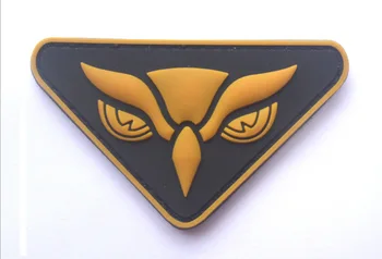 Военный значок с головой совы из ПВХ, тактический армейский боевой значок, застежка на крючок, эмблема, классная нашивка для рюкзака, шляпы, жилета