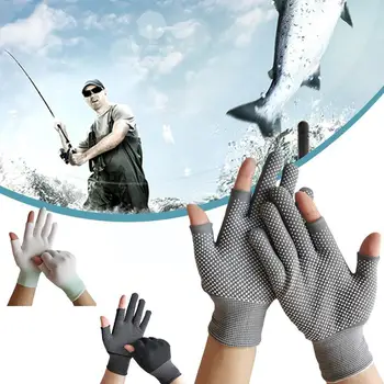 Новые рыболовные перчатки нескользящие для ловли рыбы Fisherman Серый Белый Нейлон Черный Материал для защиты рук L1c8