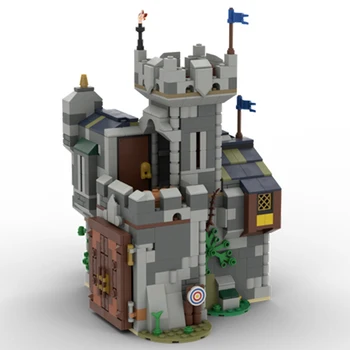 Строительные кирпичи Moc, модель средневековой крепости, технология Outpost Castle, модульные блоки, подарки, Игрушки для детей, наборы для сборки своими руками