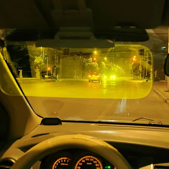 Автомобильный солнцезащитный козырек 2 В 1, Поляризованная солнцезащитная пластина, Четкое зрение, анти-ослепляющее Автомобильное зеркало День-ночь, Регулируемое лобовое стекло