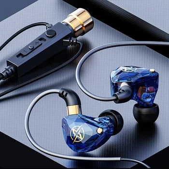 Проводные наушники Hi-Fi с микрофоном, шумоподавляющие динамические наушники-вкладыши, басовая гарнитура для занятий спортом