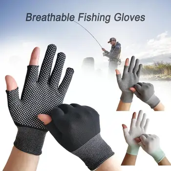 Новые рыболовные перчатки нескользящие для ловли рыбы Fisherman Серый Белый Нейлон Черный Материал для защиты рук L1c8