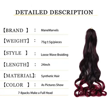 Свободная волна, омбре, вязаные крючком косы, Французские вьющиеся волосы для плетения, синтетические пряди, предварительно растянутые волосы для наращивания для женщин