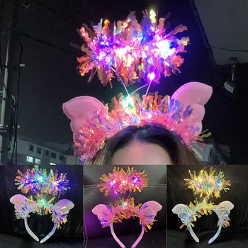 2023 Светодиодная повязка на голову с Крылом для девочек Angel Wing Модный Обруч для волос для девочек Angel Party Glow Повязка на голову