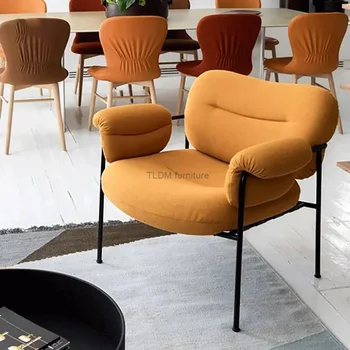 Скандинавский Дизайнерский Фланелевый стул для гостиной Простой Легкий Роскошный Односпальный диван Кресло для отдыха Мебель для гостиной Кресло для балкона C