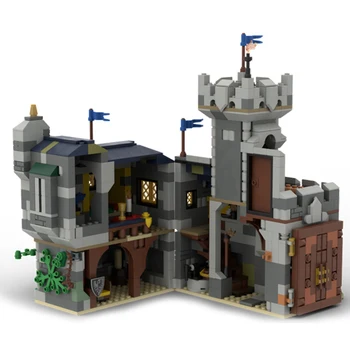 Строительные кирпичи Moc, модель средневековой крепости, технология Outpost Castle, модульные блоки, подарки, Игрушки для детей, наборы для сборки своими руками