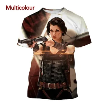 Футболка с 3D-принтом Resident Evil Alice, повседневная футболка унисекс в стиле хип-хоп, мужская одежда для косплея, футболки для мужчин, футболки для косплея, футболки для мужчин