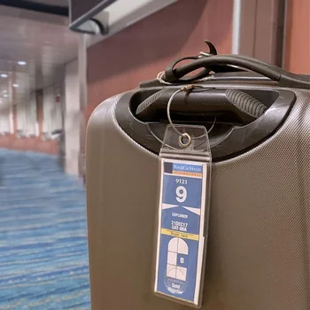 4шт Круизный багаж Держатель бирки для чемодана Застежка-молния Стальные петли для дорожных багажных этикеток Размер S L