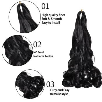 Свободная волна, омбре, вязаные крючком косы, Французские вьющиеся волосы для плетения, синтетические пряди, предварительно растянутые волосы для наращивания для женщин